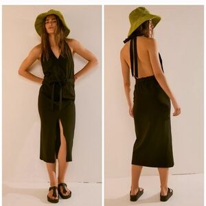 Free People Beach Randi Midi Dress in Black